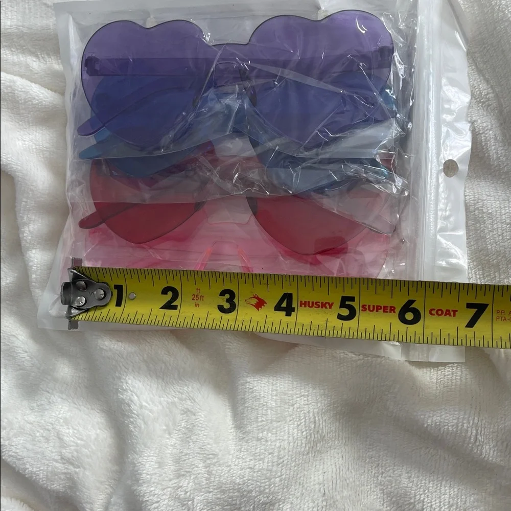 Heart-Shaped Sunglasses Set of 8  - Red, Blue, Purple, Pink nwt